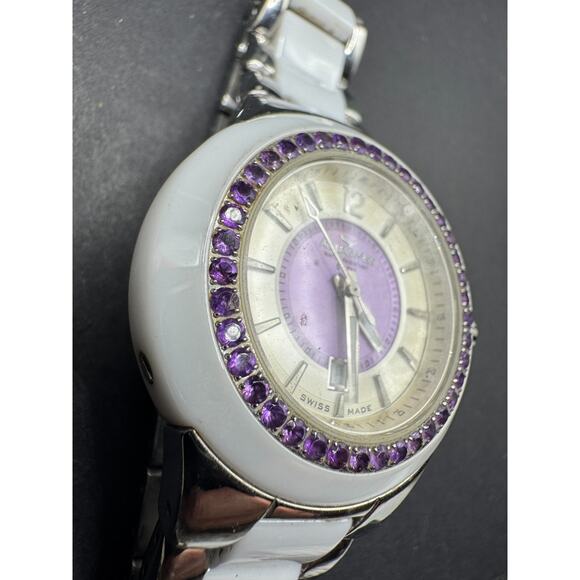 Aquaswiss Swiss-Made Sea Star Women's Watch Purple White Ceramic SS 59G001 - Picture 3 of 14